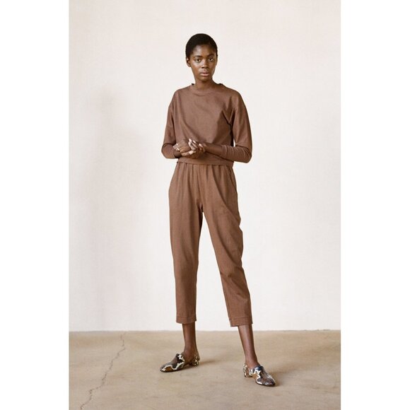 Maria Stanley The Long Sleeve Cropped Tee // Clove - Picture 1 of 10